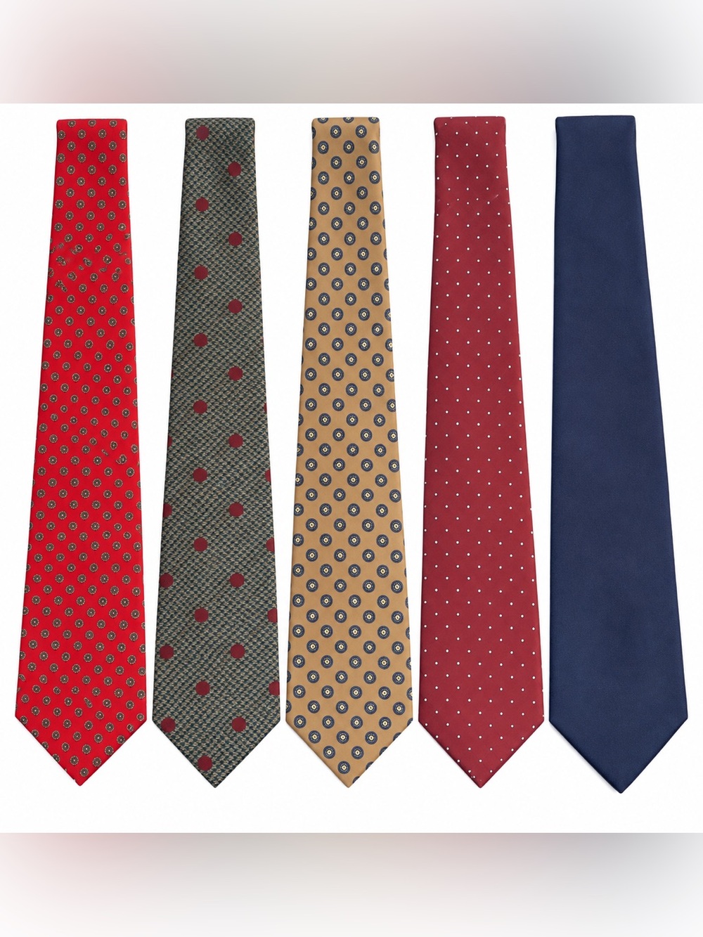 5 Vintage Men’s Silk Neckties Pierre Cardin Liberty Savoy Wallachs